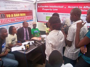 Media, CSOs and Community members during a Press Conference at CEHURD