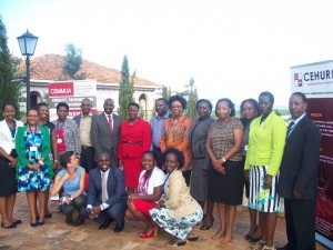 Meeting participants during a group photo on day one