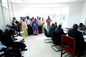 Affected residents attending a court session.