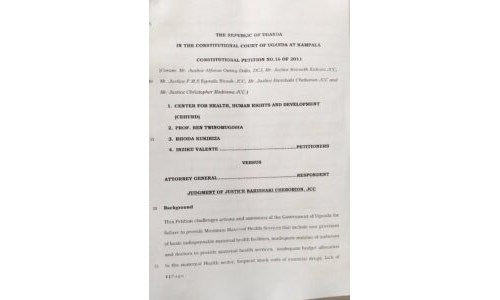JUDGEMENT TO THE CONSTITUTIONAL PETITION NO.16 OF 2011- MATERNAL HEALTH CASE DECIDED IN THE AFFIRMATIVE
