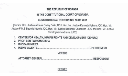 Decree for the Constitutional Petition No. 16 of 2011