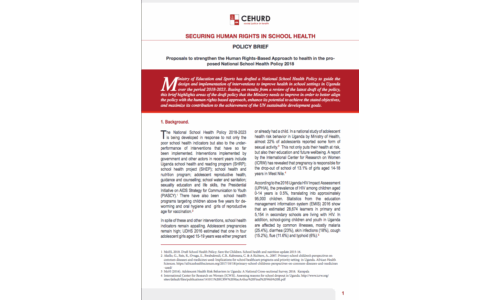 Policy Brief: Securing human rights in school health