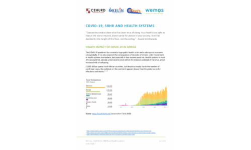 COVID19, SRHR and Health Systems