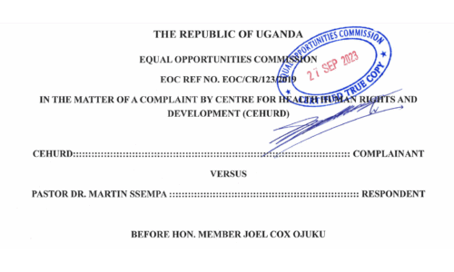Landmark Anti-HIV Stigma and Discrimination Case Advances In Uganda’s Equal Opportunities Commission
